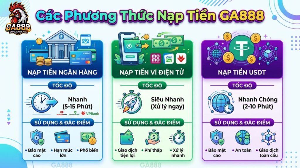 Các Phương Thức Nạp Tiền GA888