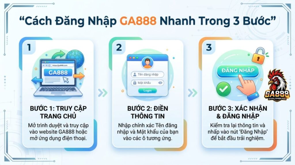 Cách Đăng Nhập GA888 Nhanh Trong 3 Bước