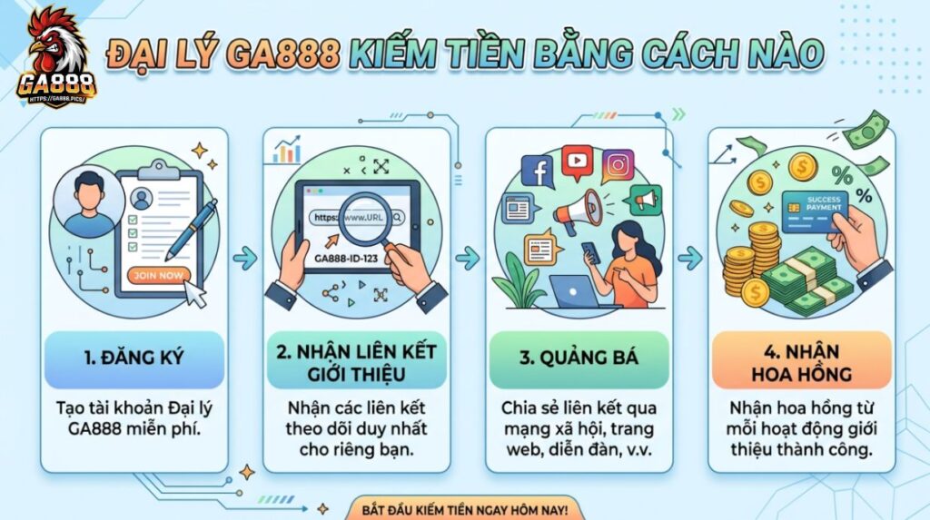 Đại lý GA888 kiếm tiền bằng cách nào