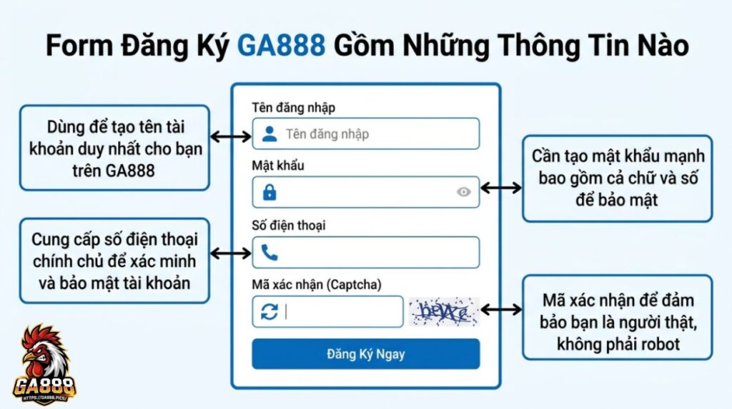 Form Đăng Ký GA888 Gồm Những Thông Tin Nào