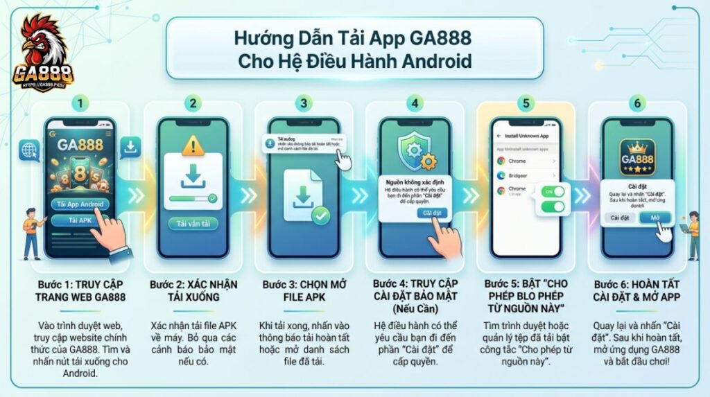 Hướng Dẫn Tải App GA888 Cho Hệ Điều Hành Android