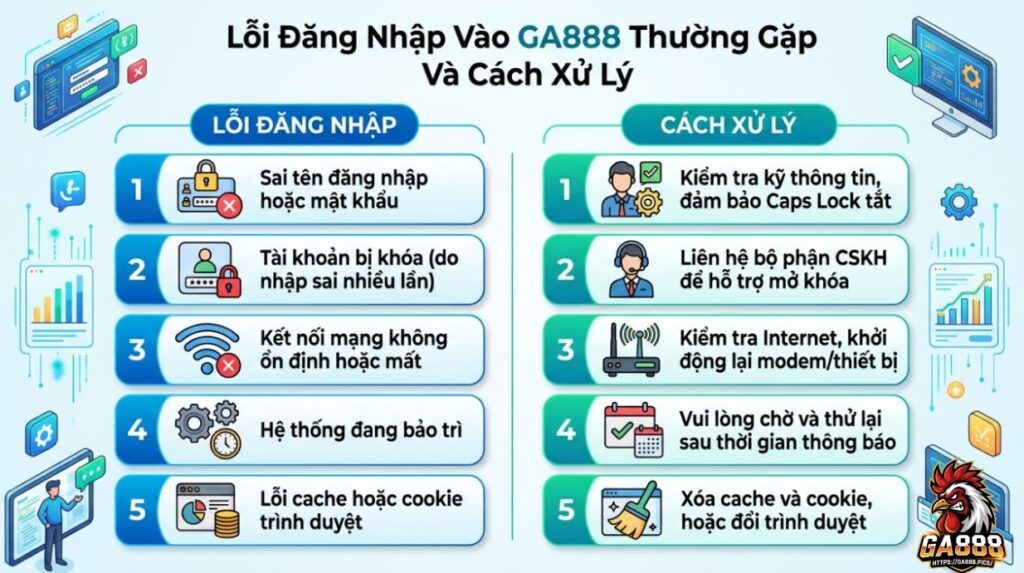 Lỗi Đăng Nhập Vào GA888 Thường Gặp Và Cách Xử Lý