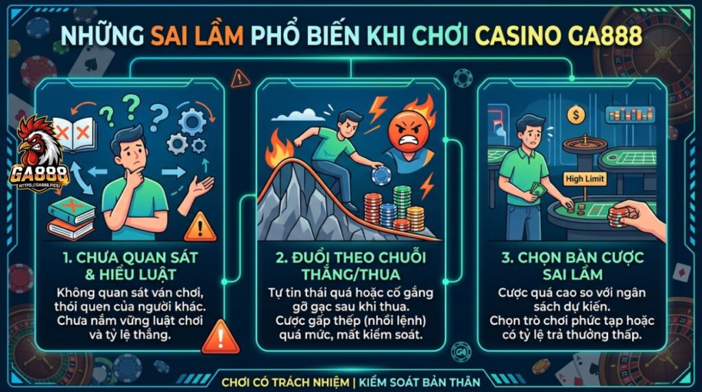 Những Sai Lầm Phổ Biến Khi Chơi Casino GA888