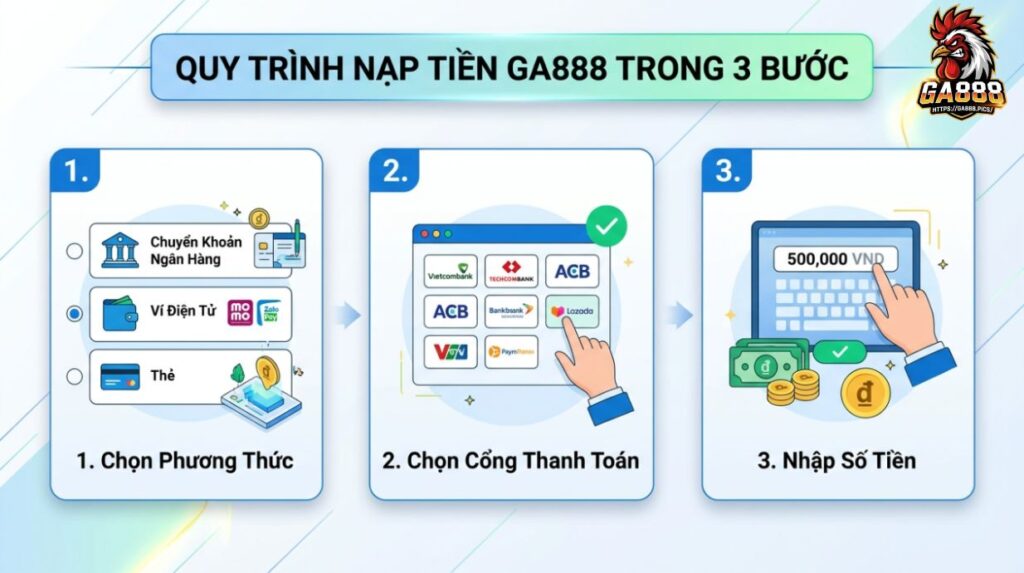 Quy Trình Nạp Tiền GA888 Trong 3 Bước