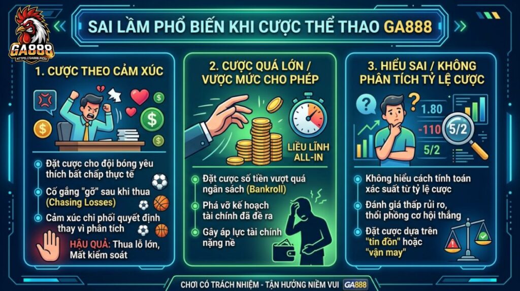 Sai Lầm Phổ Biến Khi Cược Thể Thao GA888