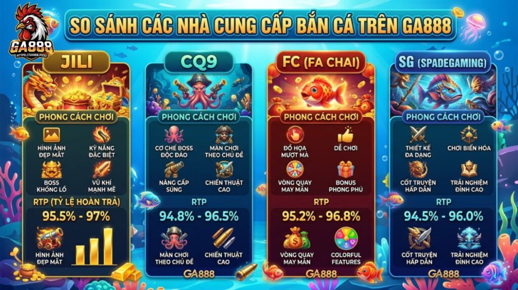 So Sánh Các Nhà Cung Cấp Bắn Cá Trên GA888
