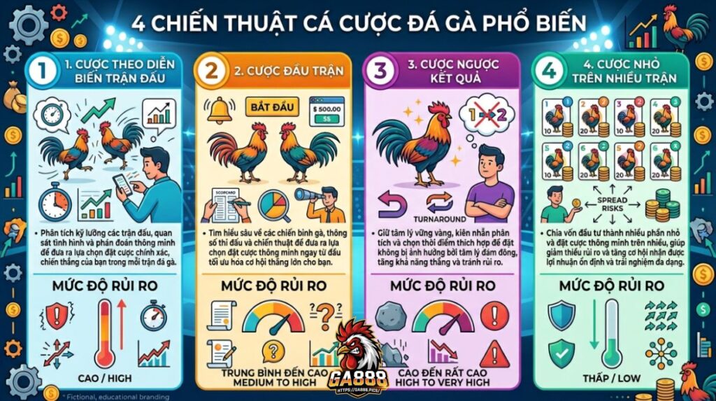 4 Chiến Thuật Đặt Cược Đá Gà Phổ Biến