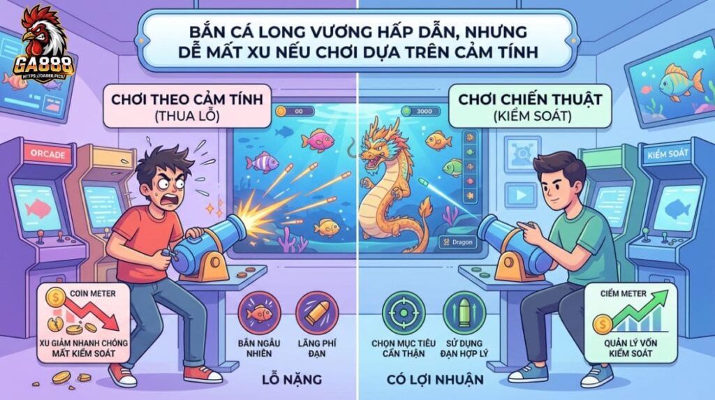 Bắn cá Long Vương hấp dẫn, nhưng rất dễ mất xu nếu chơi theo cảm tính
