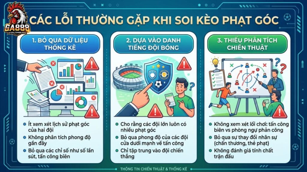 Các lỗi thường gặp khi soi kèo phạt góc