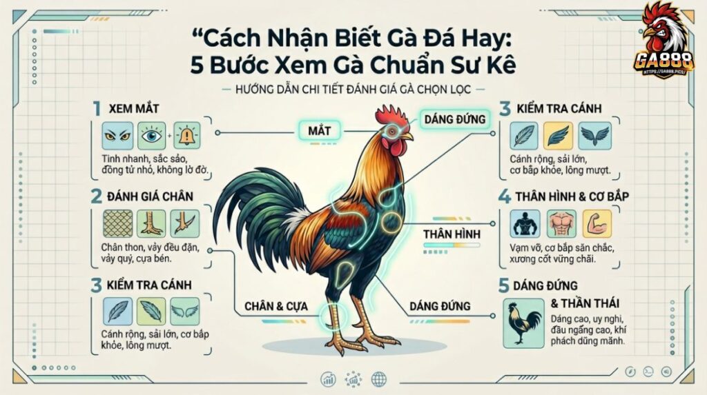 Cách Nhận Biết Gà Đá Hay: 5 Bước Xem Gà Chuẩn Sư Kê