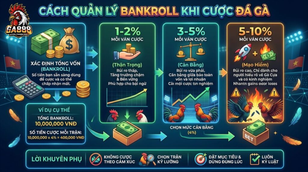 Cách Quản Lý Bankroll Khi Cược Đá Gà