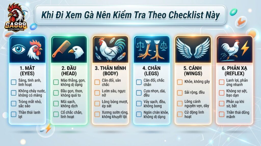 Khi Đi Xem Gà Nên Kiểm Tra Theo Checklist Này