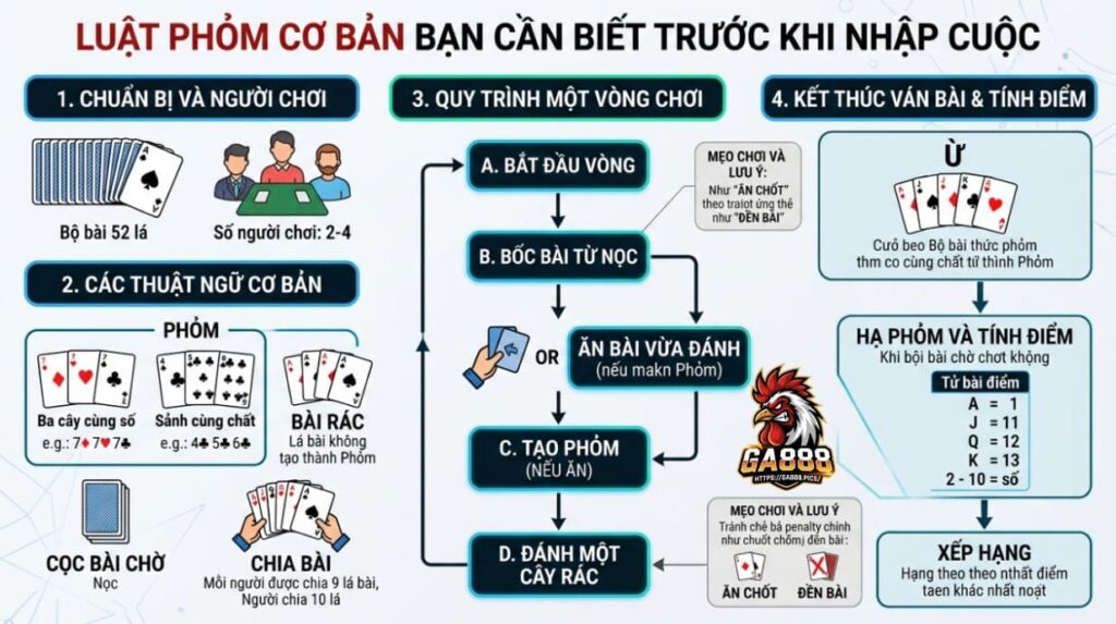 Luật chơi Phỏm cơ bản cần biết trước khi vào bàn