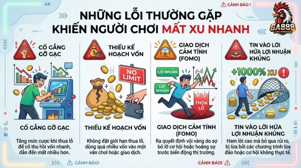 Những lỗi thường gặp khiến người chơi mất xu nhanh