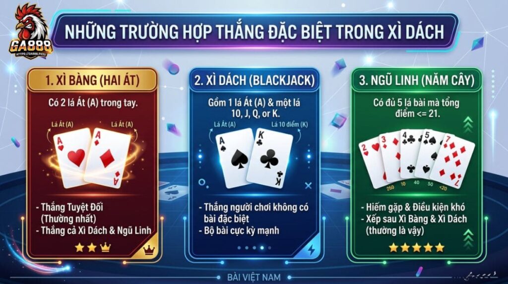 Những trường hợp thắng đặc biệt trong Xì Dách