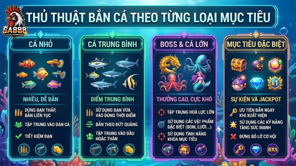 Thủ thuật bắn cá theo từng loại mục tiêu