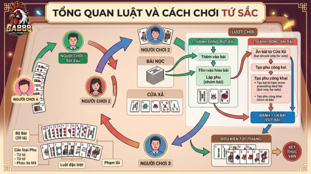 Tổng quan luật và cách chơi Tứ Sắc
