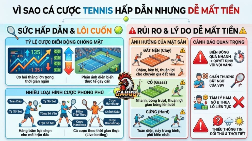 Vì Sao Cá Cược Tennis Hấp Dẫn Nhưng Dễ Mất Tiền
