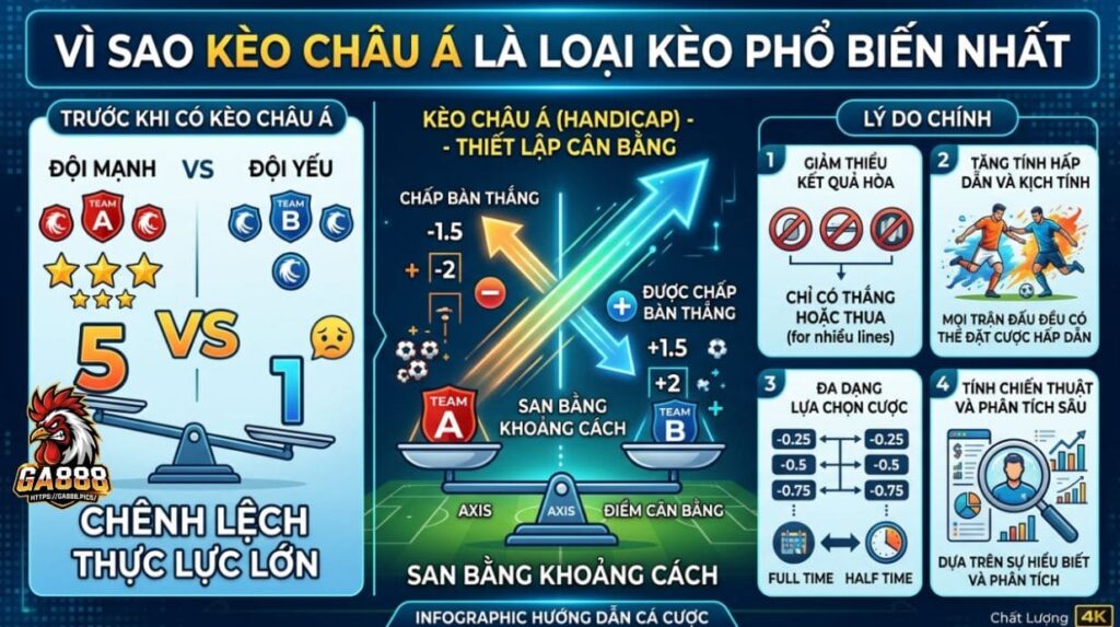 Vì sao kèo châu Á là loại kèo phổ biến nhất