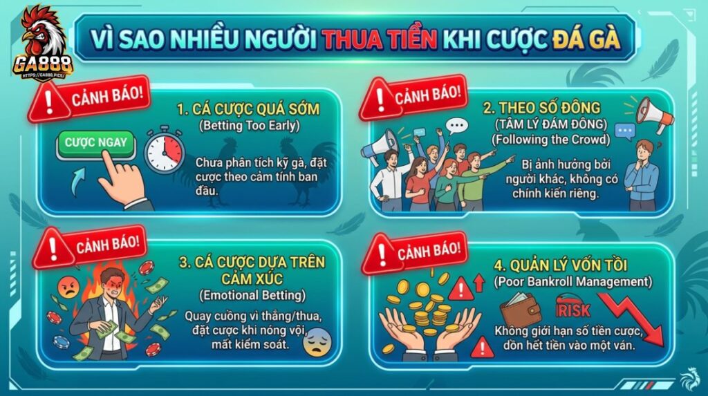 Vì Sao Nhiều Người Thua Tiền Khi Cược Đá Gà